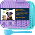 Lick Mat for Dogs & Cats 2 Pack, Slow Feeder Licking Pad with Suction Cups for for Anxiety Relief and Boredom Reducer, Perfect for Bathing Grooming
