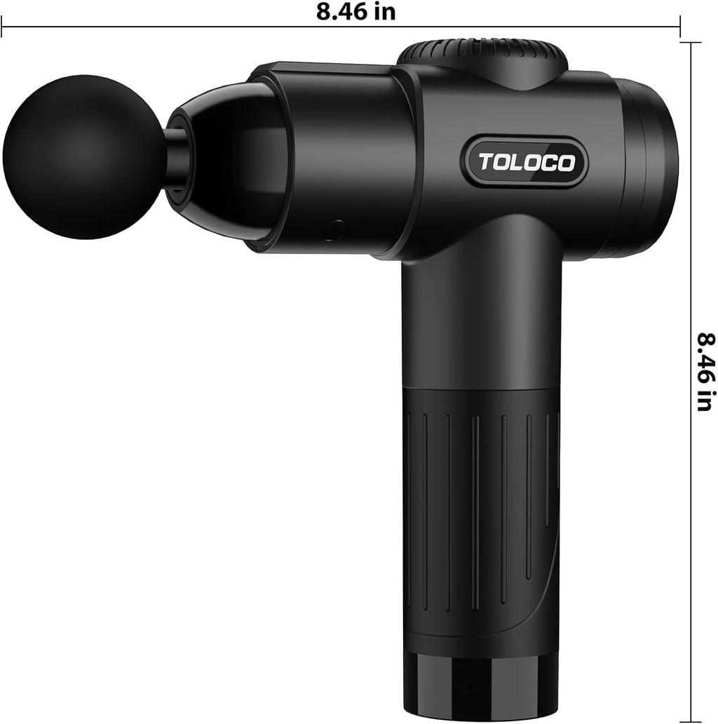 Massage Gun, Deep Tissue Back Massage for Athletes for Pain Relief, Percussion Massager with 10 Massages Heads & Silent Brushless Motor, Fathers Day Dad Gifts, Black