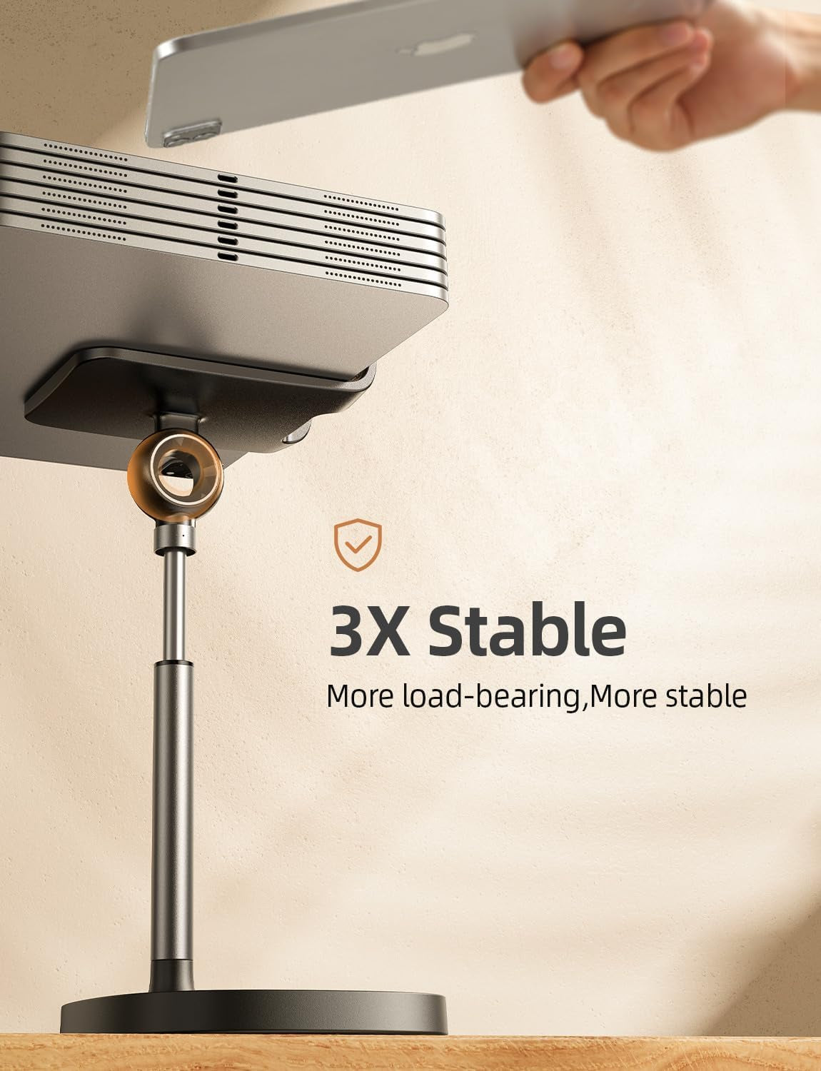 Cell Phone Stand Phone Holder for Desk Office Decor, Office Desk Accessories Women PC Gaming Essentials Iphone Stand Gadgets Men Gift for Father Fit Otterbox Case Switch Ipad Air Tablet 4-10 In