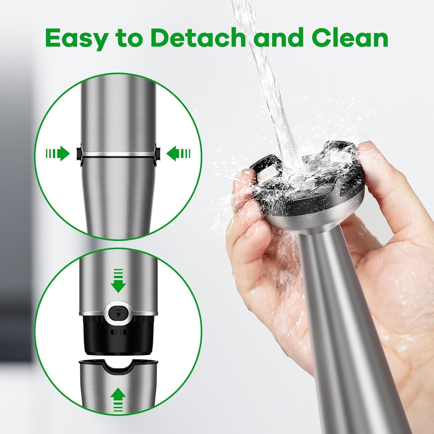 Immersion Blender Handheld Corded Hand Blenders Set 1100W, Trigger Variable Speed 5 in 1 Stick Emulsifier with Chopper, Whisk and Frother for Soup, Baby Food and Smoothies,Black