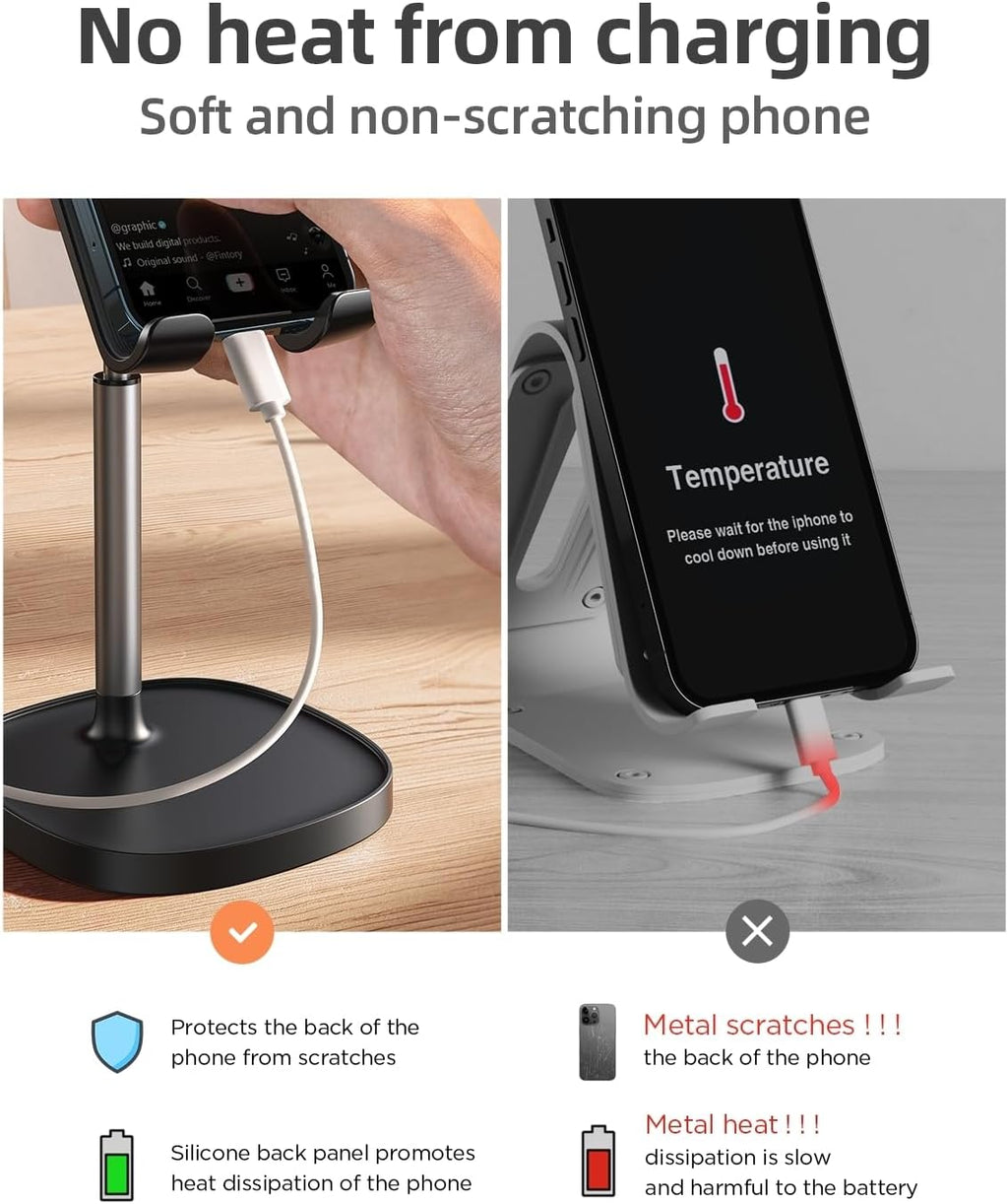 Cell Phone Stand Phone Holder for Desk Office Decor, Office Desk Accessories Women PC Gaming Essentials Iphone Stand Gadgets Men Gift for Father Fit Otterbox Case Switch Ipad Air Tablet 4-10 In