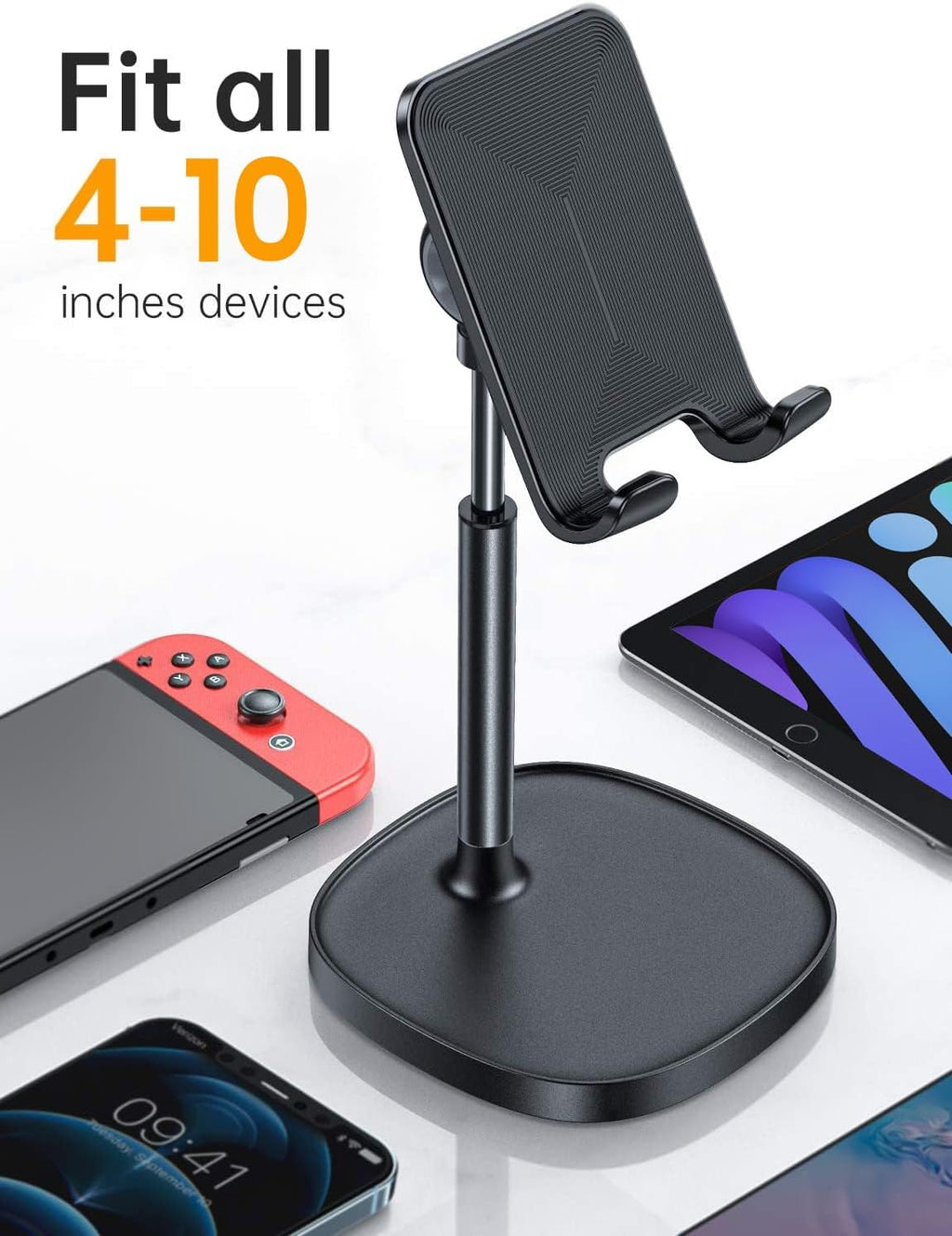 Cell Phone Stand Phone Holder for Desk Office Decor, Office Desk Accessories Women PC Gaming Essentials Iphone Stand Gadgets Men Gift for Father Fit Otterbox Case Switch Ipad Air Tablet 4-10 In