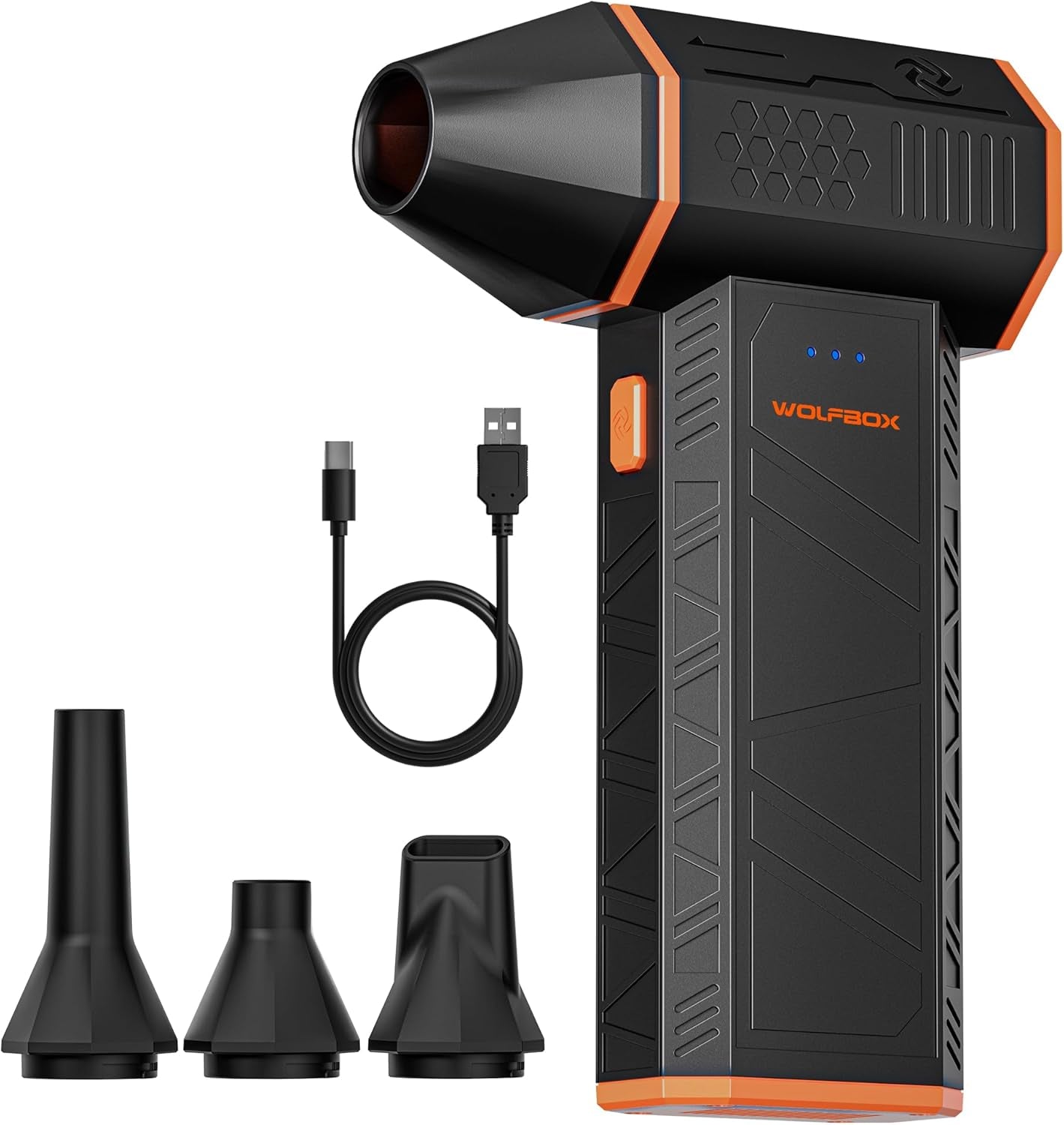 Megaflow 50 Compressed Air Duster-110000Rpm Super Power Electric Air Duster, 3-Gear Adjustable Mini Blower with Fast Charging, Dust Blower for Computer, Keyboard, House, Outdoor and Car